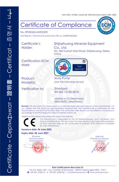 Κίνα Shijiazhuang Minerals Equipment Co. Ltd Πιστοποιήσεις